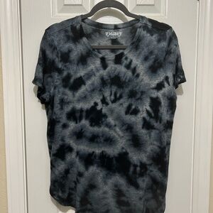 Mudd Navy and Gray Tie-Dye Short Sleeve T-Shirt